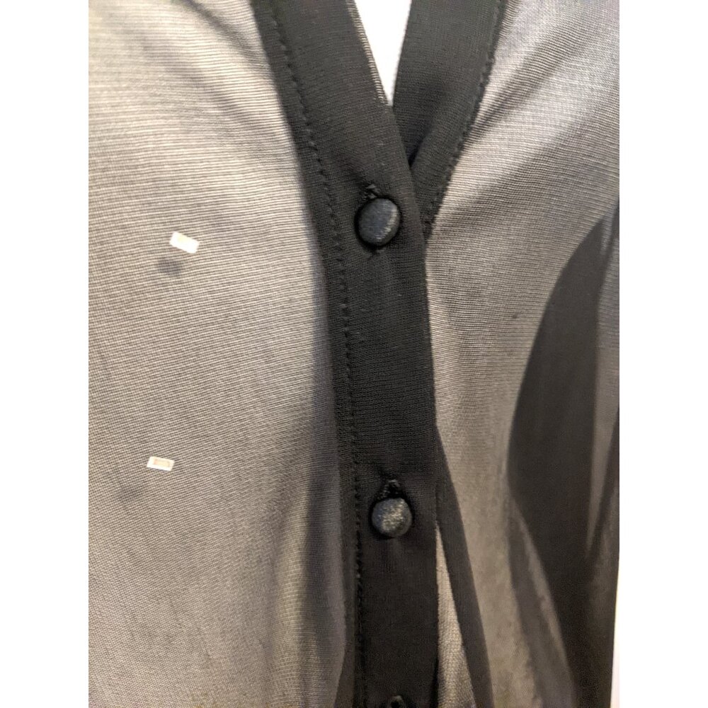 The Limited Black Mesh Beaded Blouse Sheer Button Up Gothic Whimsygoth XL - Picture 5 of 12